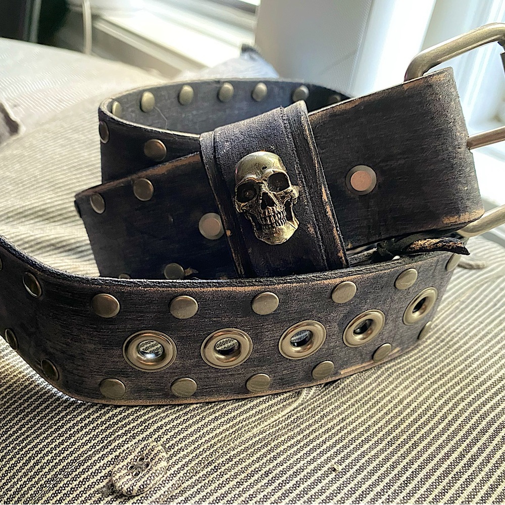 Handmade custom studded leather belt